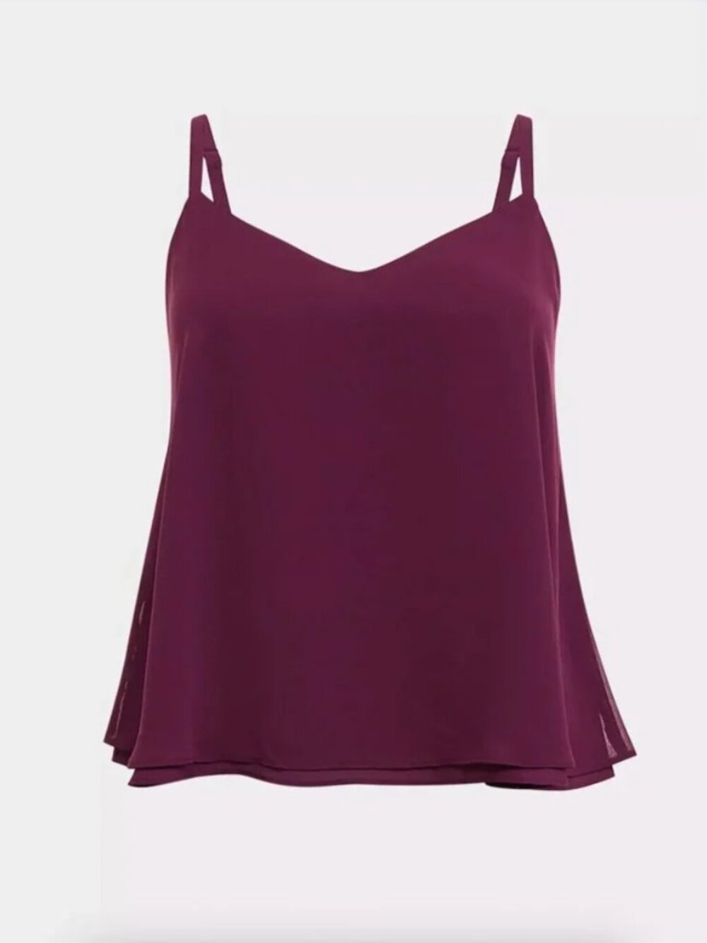 Torrid Sophie Swing Cami Burgundy Chiffon Tank Top Size 5 5X - Picture 3 of 8